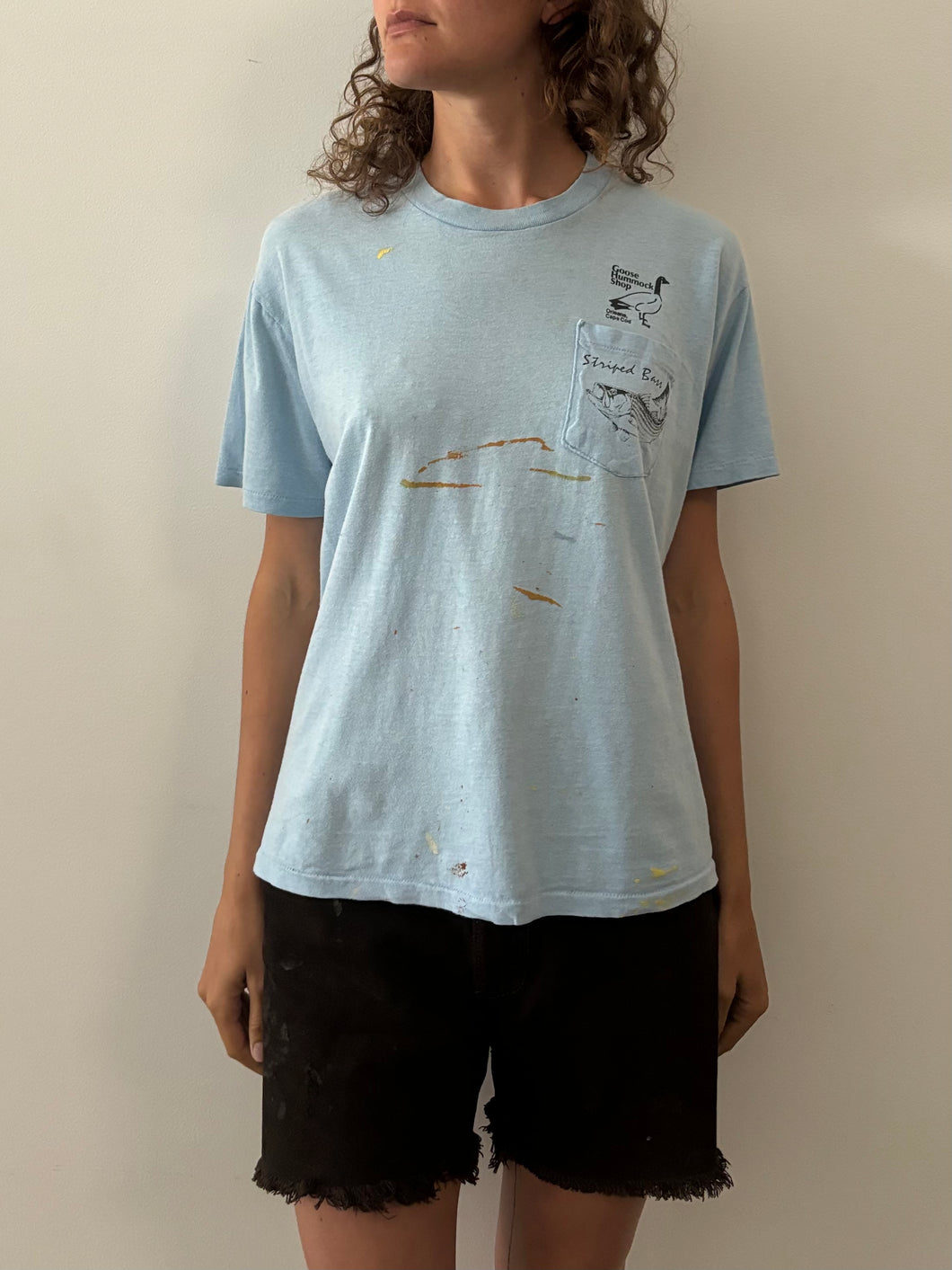 80s Striped Bass Pocket tee