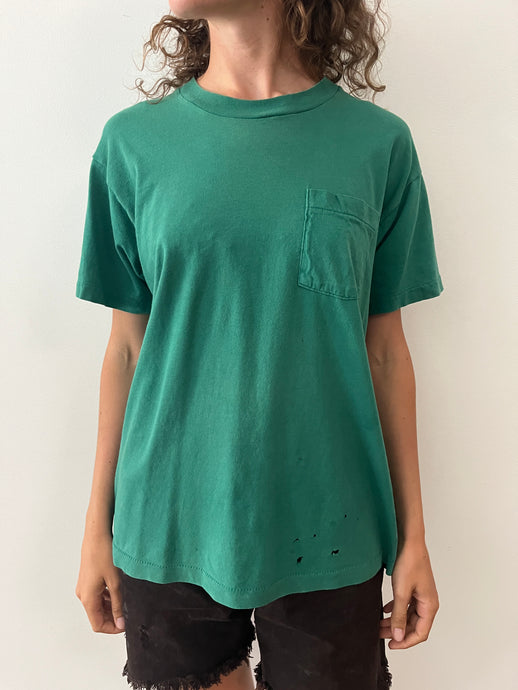 Faded Green Pocket tee