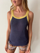 soft 70s Navy Ringer Tank