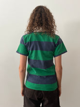 70s/80s Green Striped Rugby tee