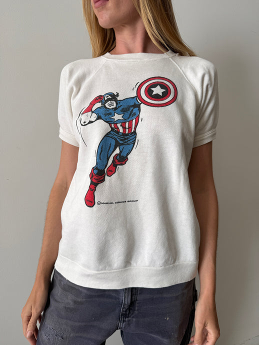 60s/70s Captain America Short Sleeve Sweatshirt