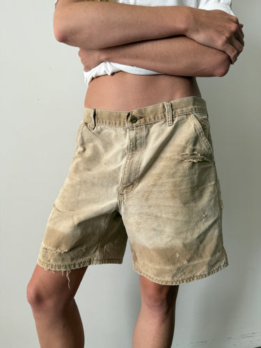 Thrashed Tan Carhartt Shorts 35w