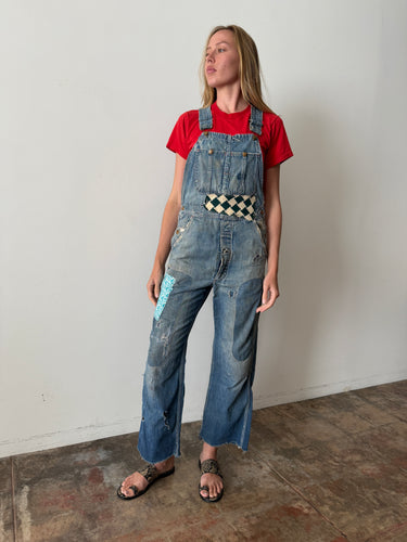 40s Patched Denim Overalls