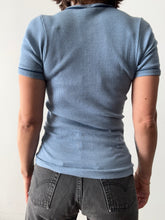 70s Blue Ribbed Tee