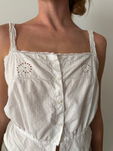 Antique Spiral Eyelet Cotton Tank