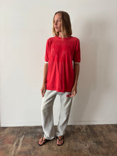 60s Faded Red Cotton Football Tee