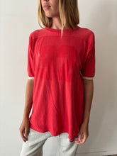 60s Faded Red Cotton Football Tee