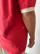60s Faded Red Cotton Football Tee