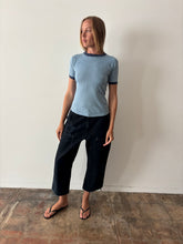 Fitted Little 70s Sky Blue Ringer Tee