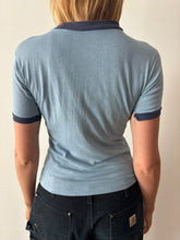 Fitted Little 70s Sky Blue Ringer Tee