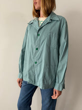 1940s Teal Cotton Twill Work Jacket