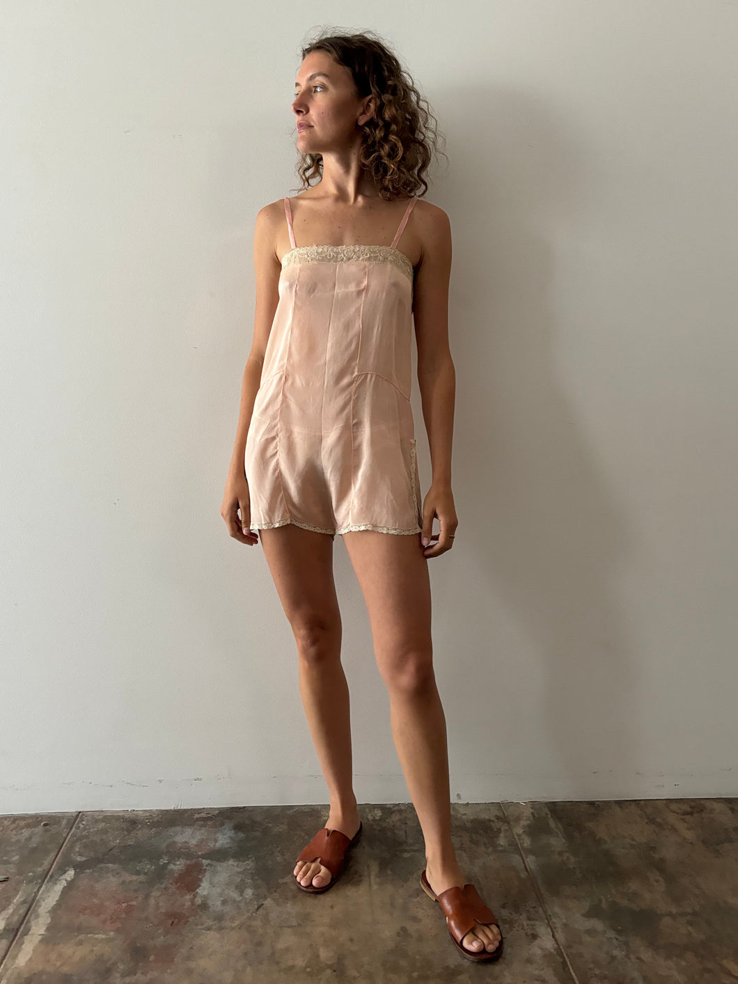 20s/30s Pink Silk Romper