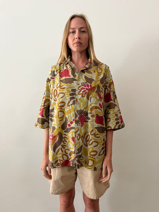 90s Italian Abstract Oversized Shirt