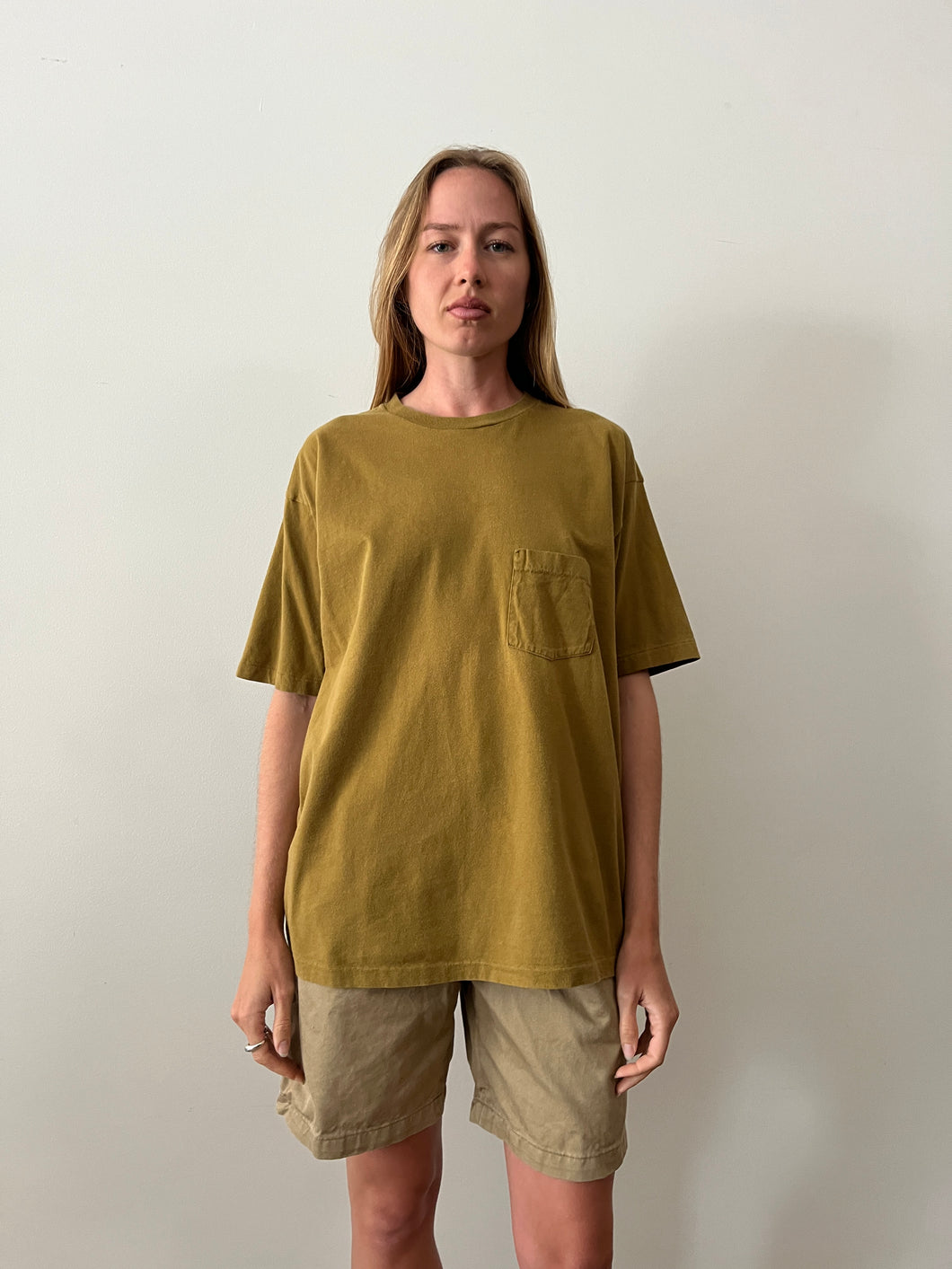 90s USA GAP Pea Green Pocket tee