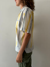 60s Light Cotton Striped Yellow Shirt