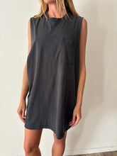 Giant Faded Black Pocket Tee Dress