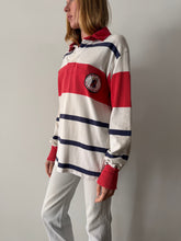 Faded White and Red Rugby