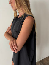 Giant Faded Black Pocket Tee Dress