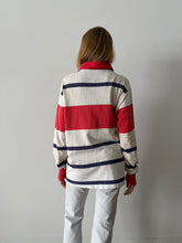 Faded White and Red Rugby