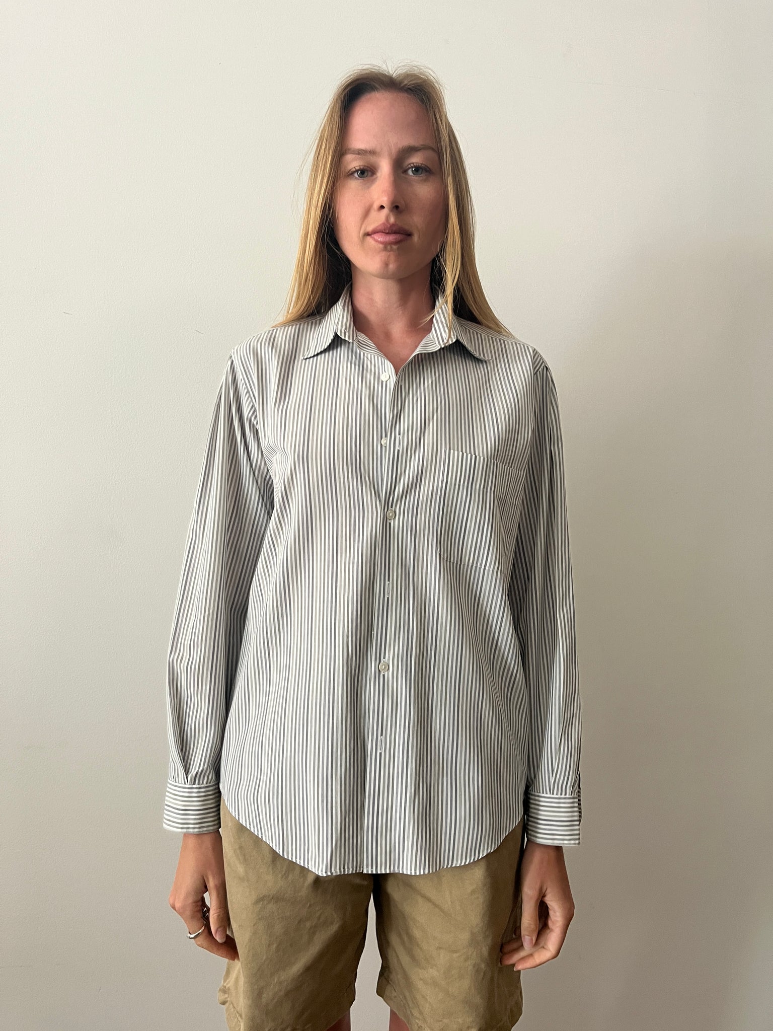 80s Perry Ellis Portfolio Striped Dress Shirt – mothfood shop