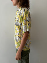 40s Hawaiian Pineapple Slices Rayon Shirt