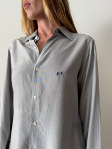 30s/40s French G.T. Monogrammed Pinstriped Shirt