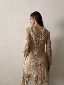 1920s Cream Lace Dress