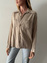 40s El Rancho Striped Tan Button Down
