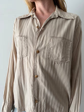 40s El Rancho Striped Tan Button Down