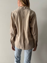 40s El Rancho Striped Tan Button Down
