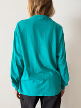 90s Aqua Blue Long Sleeve Tee