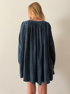 1900s French Indigo Biaude Farm Shirt