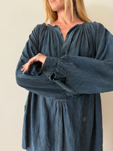 1900s French Indigo Biaude Farm Shirt