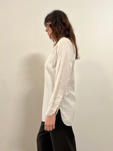 20s Brocade White Cotton Dress Shirt