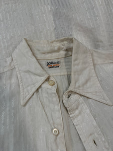 20s Brocade White Cotton Dress Shirt