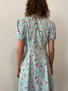 30s Floral Feedsack Pocket Dress